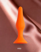 Share Satisfaction Large Silicone Butt Plug Large — Orange — Coy