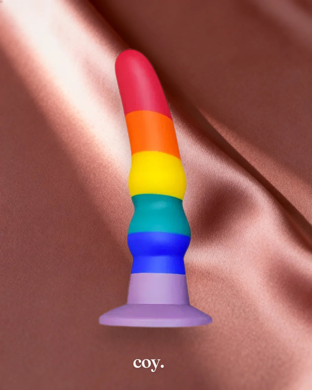 Share Satisfaction Nood Colours Rainbow Rippled Cup Dildo 7.1 Inch — Coy