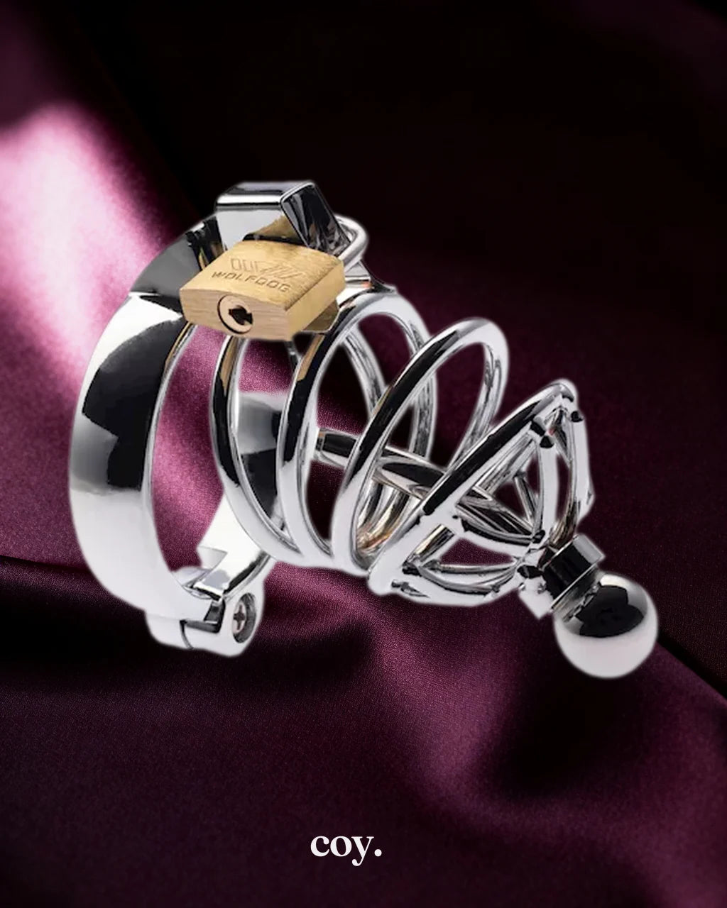 Share Satisfaction Kink Range Sounding Chastity Cage 50 MM — Silver — Coy
